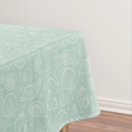 Toalha De Mesa Verão de Conchas Marinhas Boho Náutico Costeiro Me