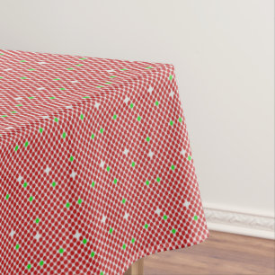 Toalha De Mesa Verde branco vermelho do teste padrão gráfico