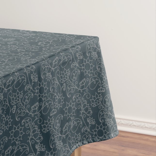 Toalha De Mesa Verde Floral Botânico (Posição Original)