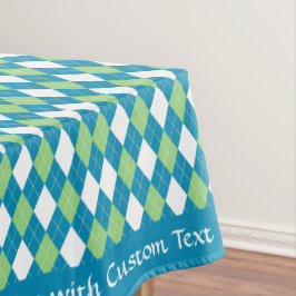Toalha De Mesa Verde limão Azul Clássico Argyle Diamond