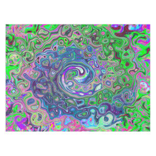 Toalha De Mesa Verde limão marmoreado e Abstrato roxo