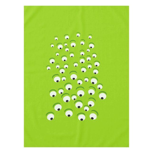 Toalha De Mesa Verde louco e curioso engraçado monstro Eyed (Frente)