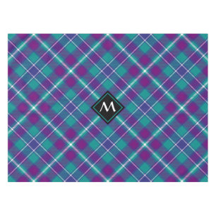 Toalha De Mesa Verde marinho, Roxo e Tartan Azul