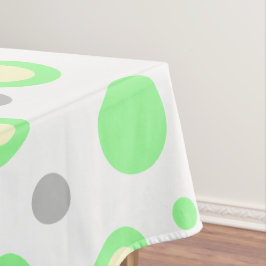 Toalha De Mesa Verde Menta Creme Cinza Claro Bolinhas