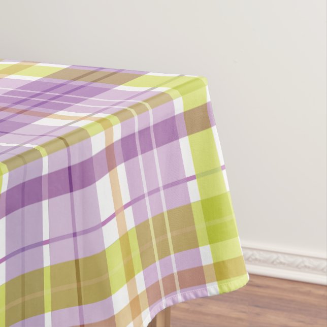 Toalha De Mesa Verde-púrpura-Xadrez-doce Pastel (Posição Original)