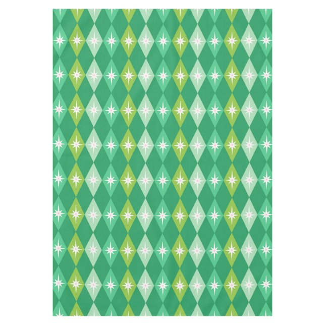 Toalha De Mesa Verdes Médios de Natal do Século de Retro (Frente)