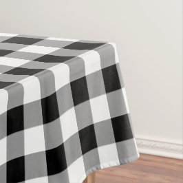 Toalha De Mesa Verificação de Buffalo Preto e Branco
