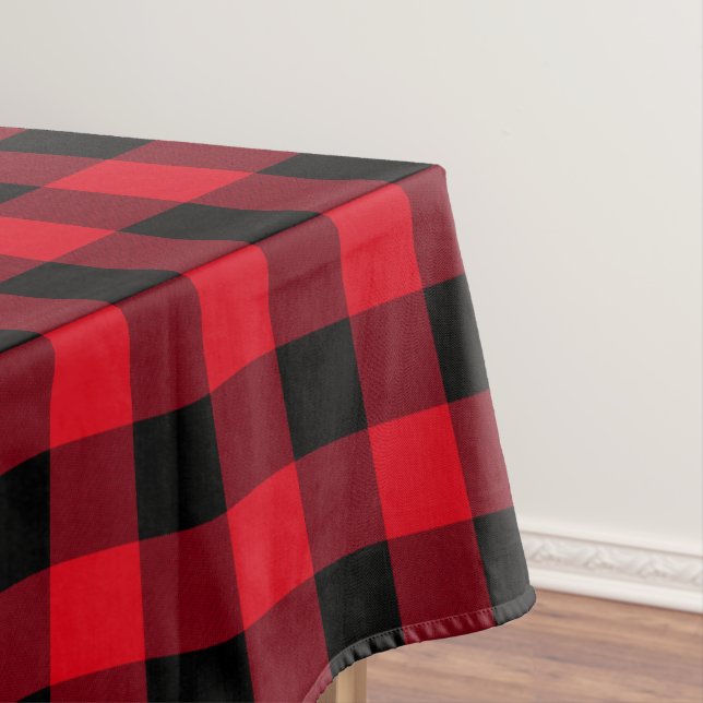 Toalha De Mesa Verificação de Buffalo Vermelho e Negro (Posição Original)