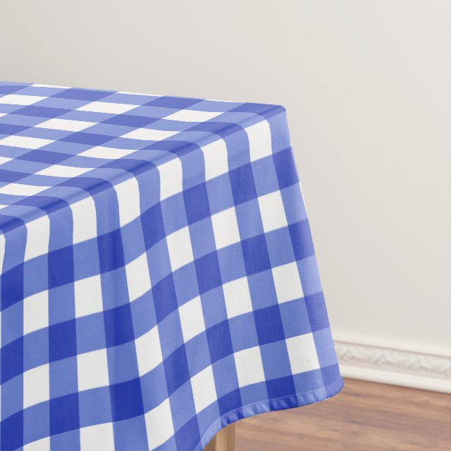 Toalha De Mesa Verificação de Gingham Azul (Posição Original)