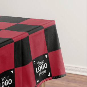 Toalha De Mesa Verificação em vermelho e preto Logotipo comercial