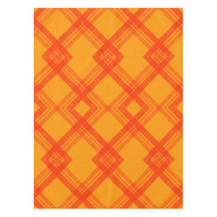 Toalha De Mesa Verificações Felizes, Vermelho e Amarelo/Laranja
