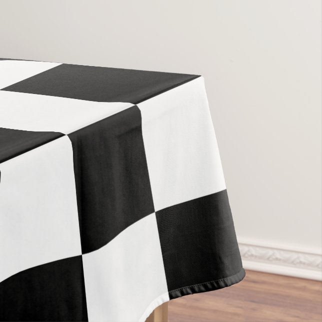 Toalha De Mesa Verificadores clássicos preto e branco (Posição Original)