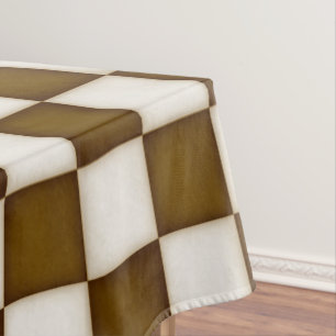 Toalha De Mesa Verificadores de cor grande marrom e branco antigo