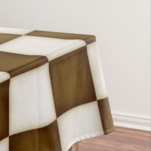 Toalha De Mesa Verificadores de cor grande marrom e branco antigo