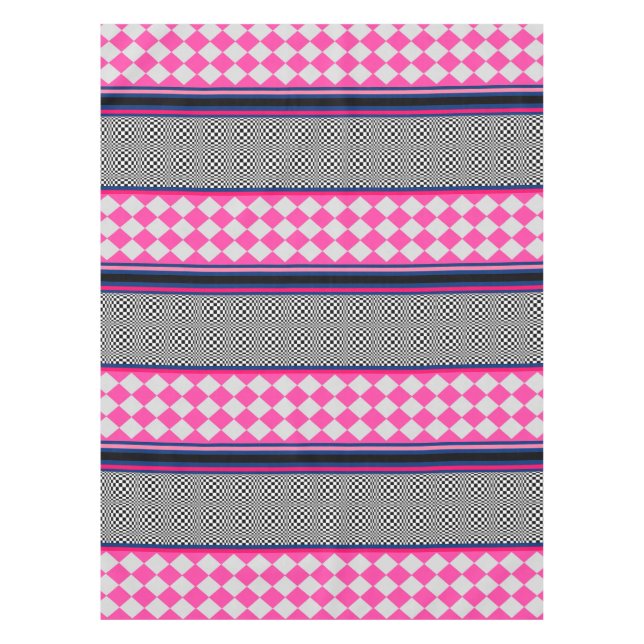 Toalha De Mesa Verificar Design de Padrão Misto do Harlequin (Frente)