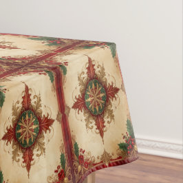 Toalha de Mesa Vermelha Decorativa de Feriado