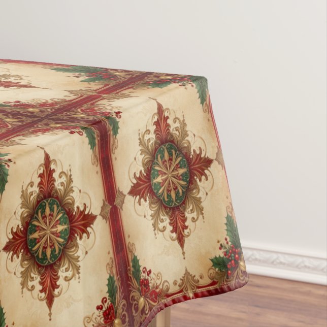 Toalha de Mesa Vermelha Decorativa de Feriado (Posição Original)