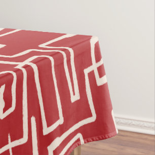 Toalha De Mesa Vermelho Branco Torção & Curva