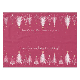 Toalha De Mesa Vermelho com Árvore Branca de Natal