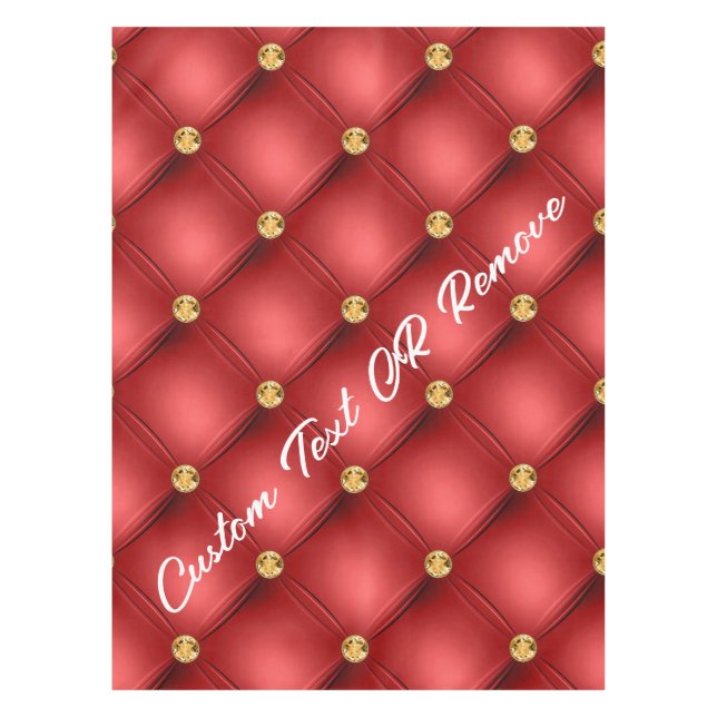 Toalha de Mesa Vermelho Dourado com Texto Personal (Frente)