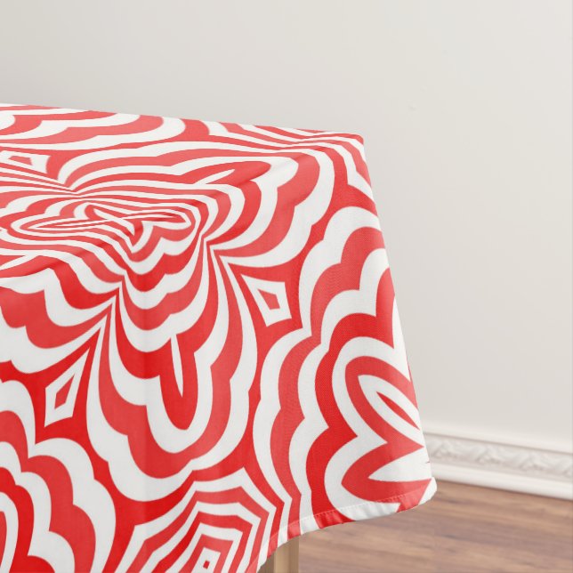 Toalha De Mesa Vermelho e Branco (Posição Original)