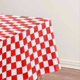 Toalha De Mesa Vermelho e Branco Verificado