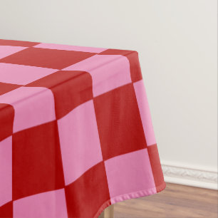 Toalha De Mesa Vermelho e Rosa Quente Verificados