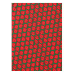Toalha De Mesa Vermelho no tablecloth floral do feriado da