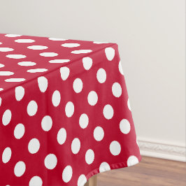 Toalha De Mesa Vermelho + Pontos Brancos Polka