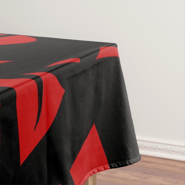 Toalha De Mesa Vermelho/Preto Contemporâneo (Posição Original)