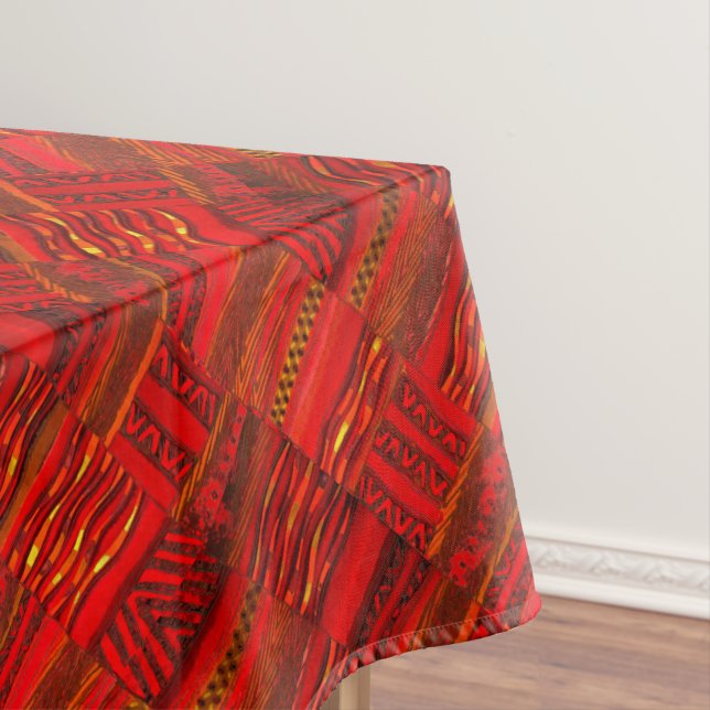 Toalha De Mesa Vermelho verdadeiro de Kente (Posição Original)