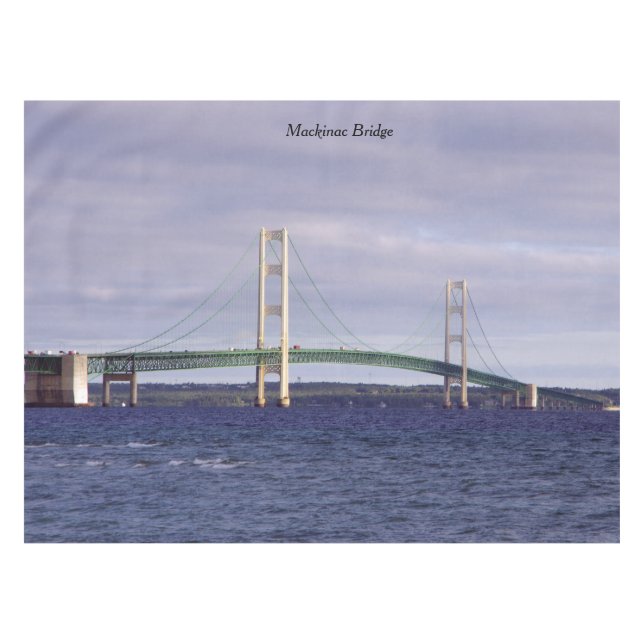 Toalha De Mesa Vestuário de mesa da cidade de Mackinaw, Ponte Mac (Frente (Horizontal))