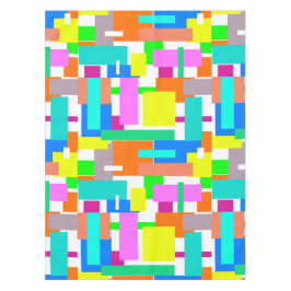 Toalha De Mesa Vibes Positivos Cores Felizes Blocos de Abstrato