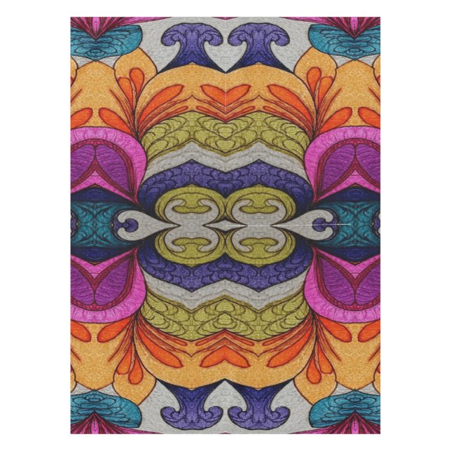 Toalha De Mesa Vibrant Abstract Floral Fusion Pattern (Frente)