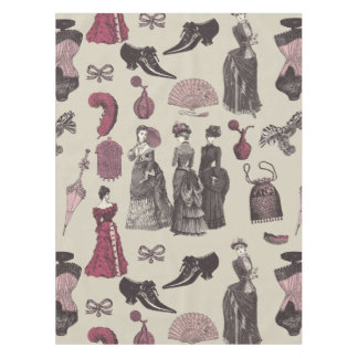 Toalha De Mesa victorian era fashion women toile beige
