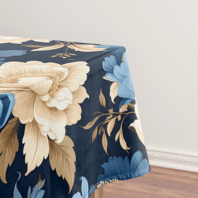 Toalha De Mesa Victorian Flowers Blue (Posição Original)