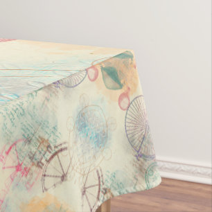 Toalha De Mesa Victorian Steampunk   Grunge de Aquarela Pastel