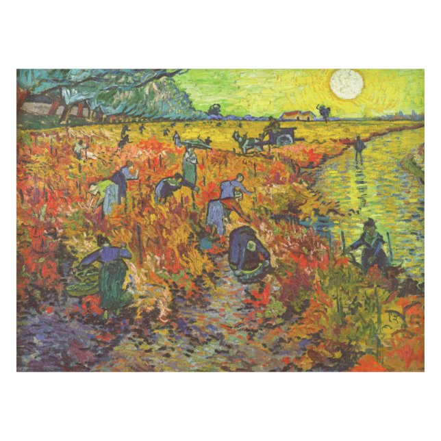 Toalha De Mesa Vincent van Gogh - O Vineyard Vermelho (Frente (Horizontal))