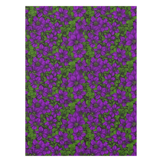 Toalha De Mesa Vinha-púrpura Clematis (Frente)