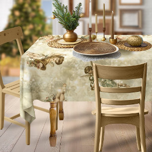 Toalha De Mesa Vintage Angels Glittering Dourado ID136