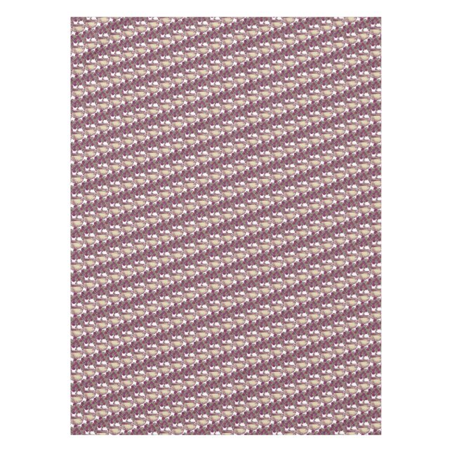 Toalha De Mesa Vintage Art Nouveau rosa maroon (Frente)