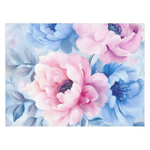 Toalha De Mesa Vintage Bloom Pastel Petals Watercolor
