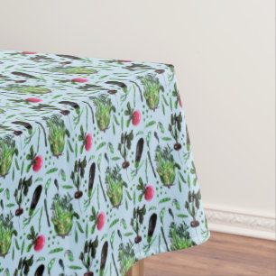 Toalha De Mesa Vintage Blue Green Horden Watercolor