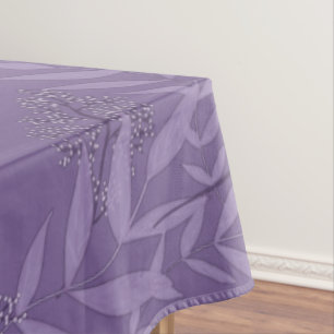 Toalha De Mesa Vintage Botânica de Casamento Roxo lavanda