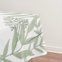 Toalha De Mesa Vintage Botânica de Casamento Verde Oleícola