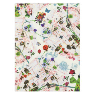 Toalha De Mesa Vintage Butterfly Floral Paris Street Watercolor
