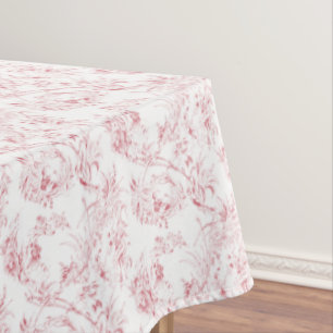 Toalha De Mesa Vintage com fantasia floral francesa toile-pink