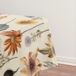 Toalha De Mesa Vintage Dried Wildflower Burgundy Pink Yellow