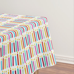 Toalha De Mesa Vintage - Festa Colorida de Velas de Aniversário