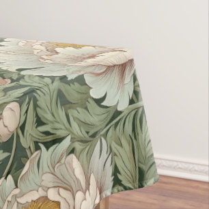 Toalha De Mesa Vintage Floral Cream Peony Decorativo Padrão